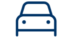 A blue car is shown in front of a black background.